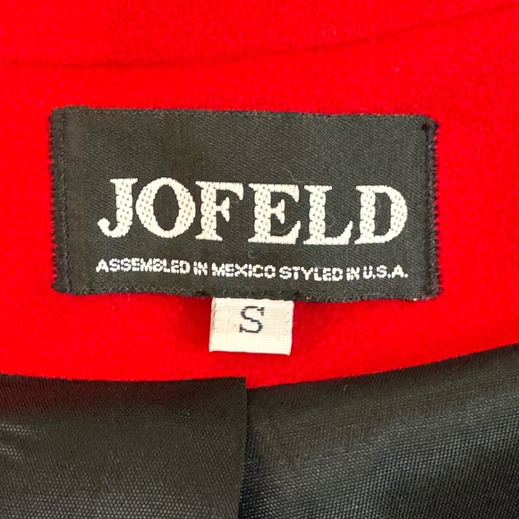 JOFELD/Vintage Red Wool Coat/Wool Swing Coat/Size Small - Picture 7 of 7